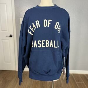 Fear Of God Essentials MLB Sport Crewneck, Midnight Navy, XL